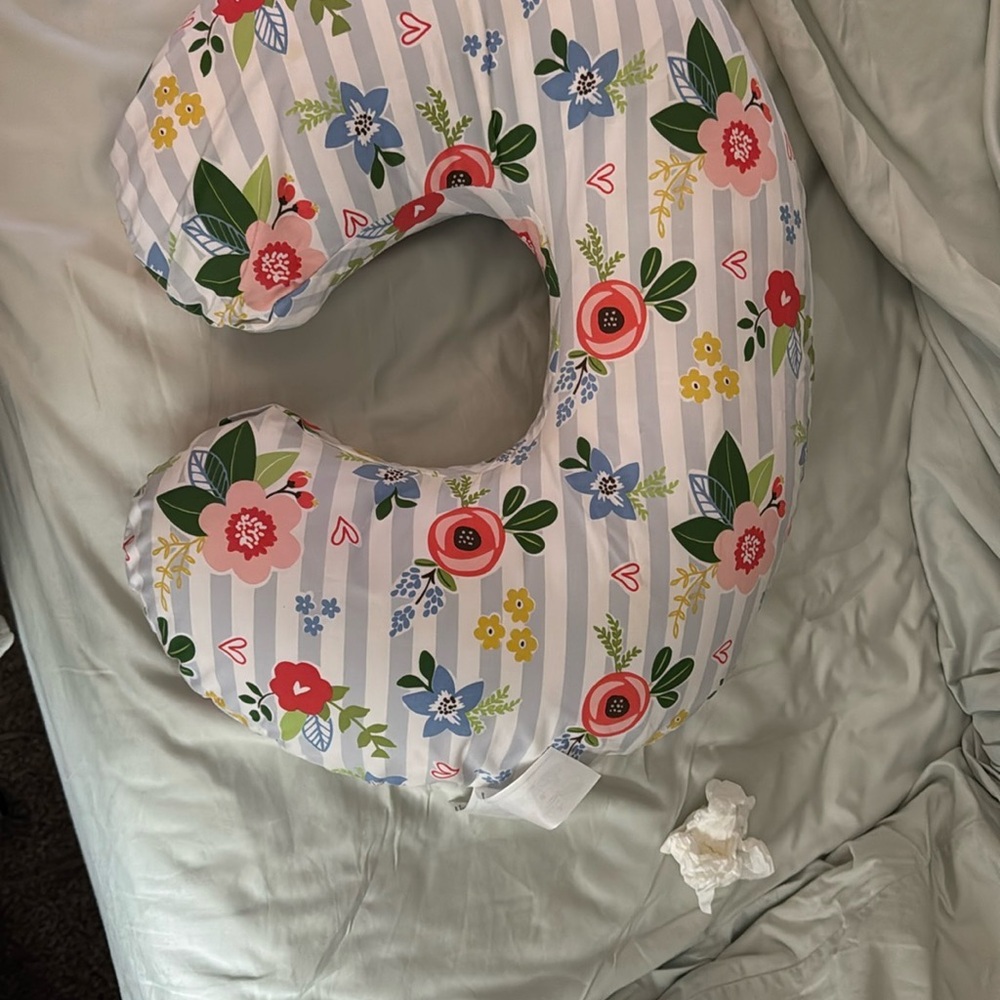 Boppy Floral Nursing Pillow - Red, Pink, Green, Blue